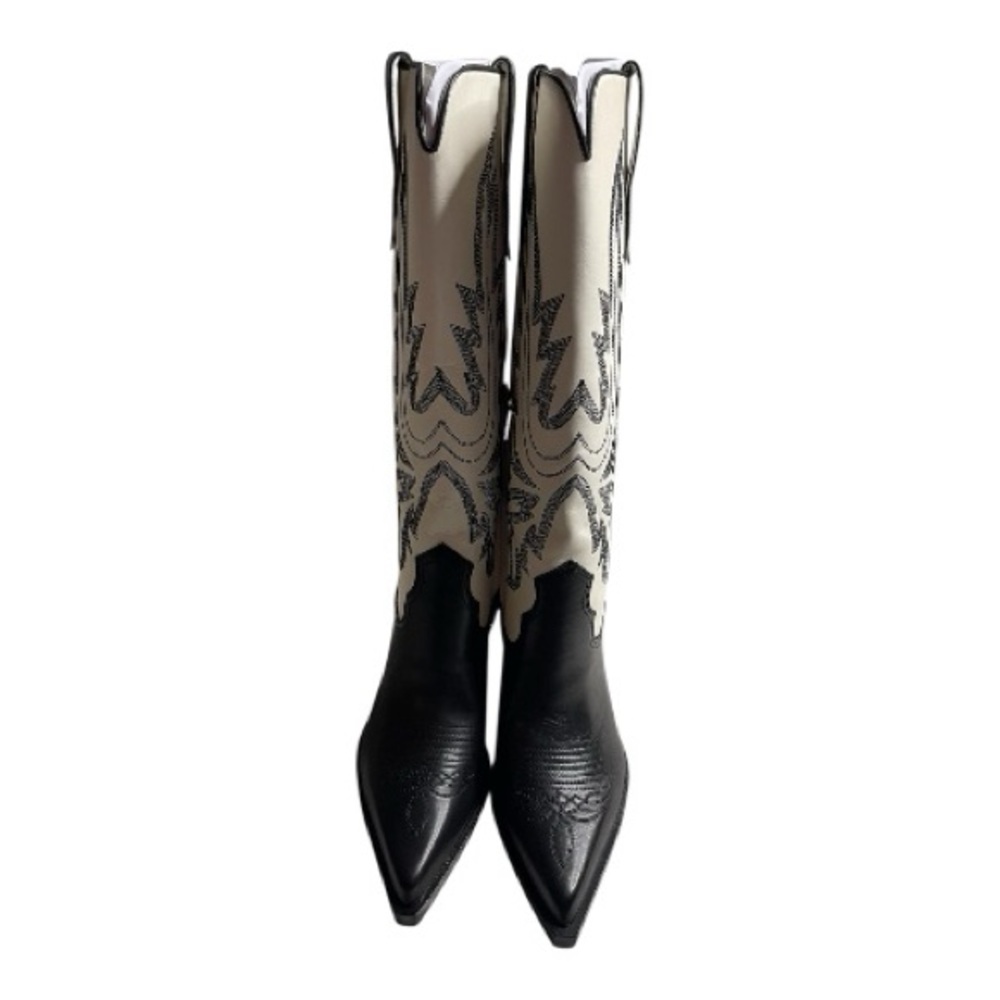 Dolce Vita Blanch Black and White Western Boots NIB